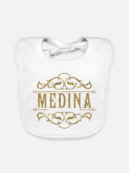 Medina gold - Baby Bio-Lätzchen - Weiß