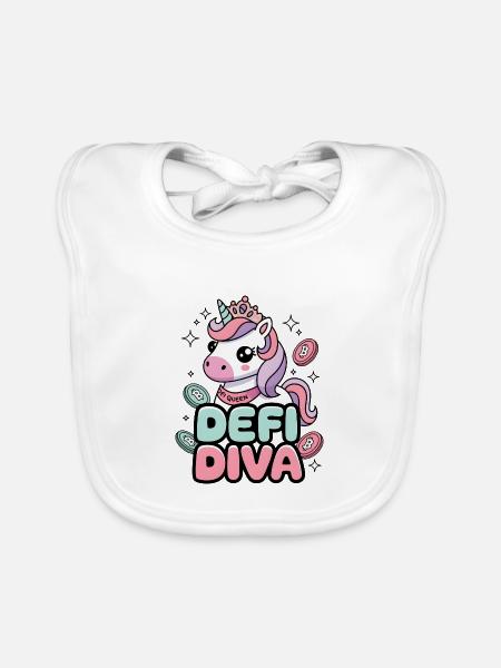 Diva Défi - Bavoir bio Bébé - blanc - Devant