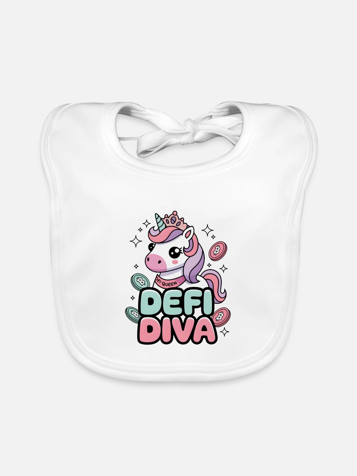 Defi Diva - Baby Bio-Lätzchen - Weiß - Vorne