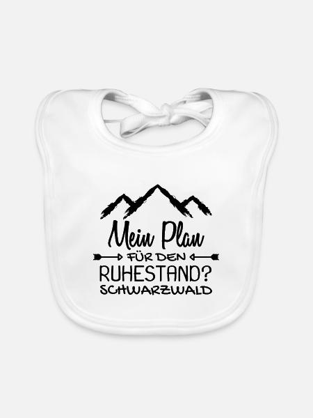 Schwarzwald Schwaben Schwabe Rentner Geschenk - Baby Bio-Lätzchen - Weiß - Vorne