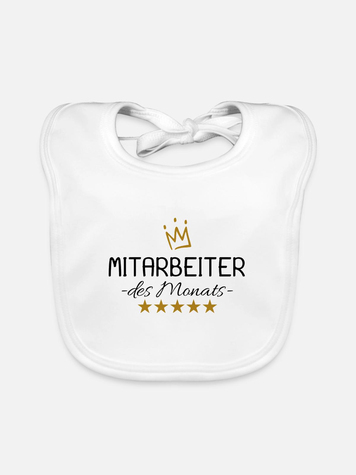 Mitarbeiter des Monats - Baby Bio-Lätzchen - Weiß - Vorne