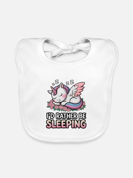 I'd Rather Be Sleeping - Organic Baby Bibs - white - Front