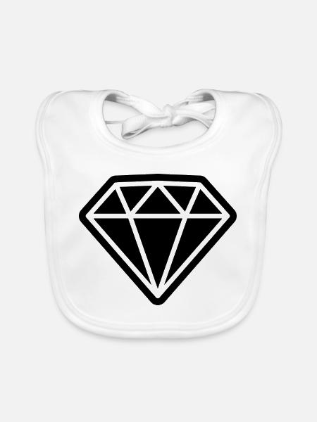 Diamant-Symbol - Baby Bio-Lätzchen - Weiß - Vorne