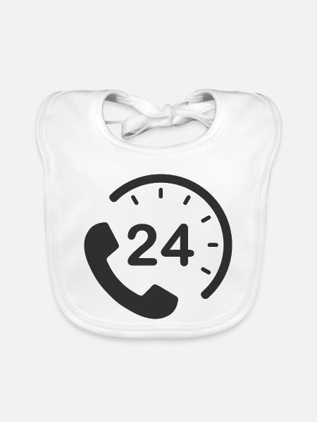24/7 h Service - Baby Bio-Lätzchen - Weiß - Vorne