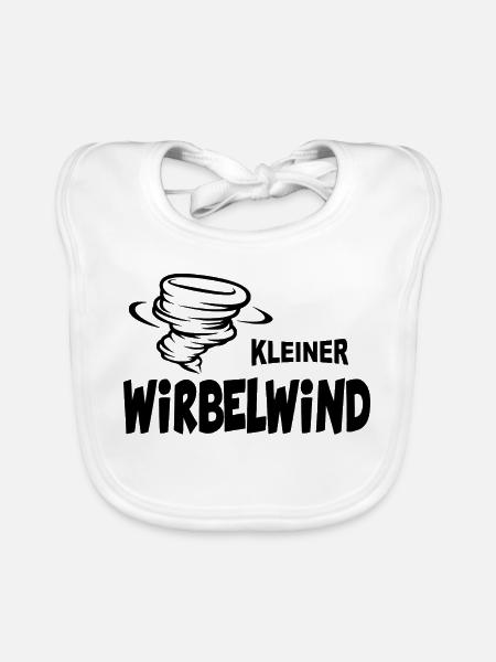 Baby Kinder Wirbelwind Sprüche Lustig - Baby Bio-Lätzchen - Weiß - Vorne