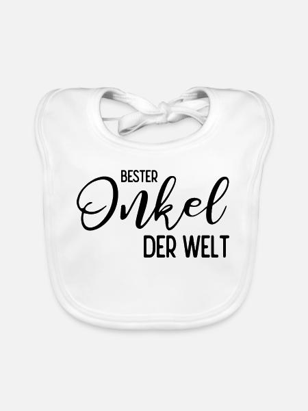 Bester Onkel der Welt - Baby Bio-Lätzchen - Weiß - Vorne