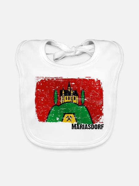 le bourg de Mariasdorf dans le sud du Burgenland - Bavoir bio Bébé - blanc - Devant