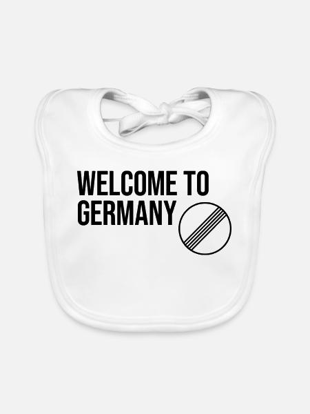 WELCOME TO GERMANY by Unlimited Apparel - Organic Baby Bibs - white - Front