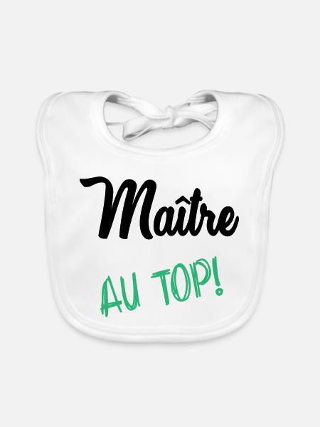 MAITRE. MAÎTRESSE. MERCI - Bavoir bio Bébé - blanc