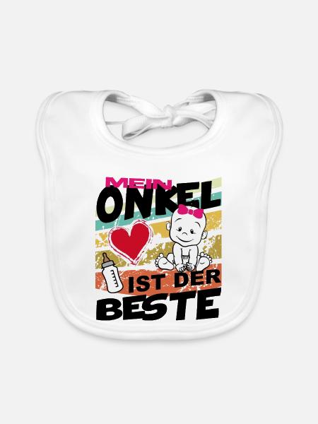 Baby Onkel ist der Beste Mädchen - Baby Bio-Lätzchen - Weiß - Vorne
