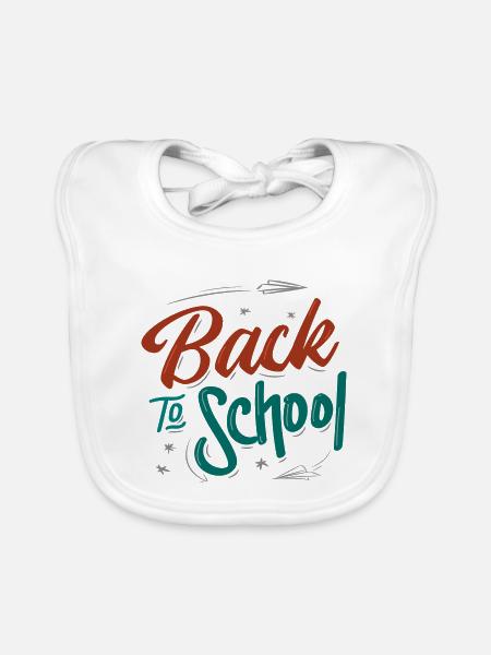 Back to school - Organic Baby Bibs - white