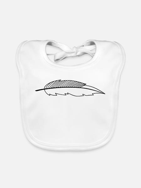 feather - Organic Baby Bibs - white - Front