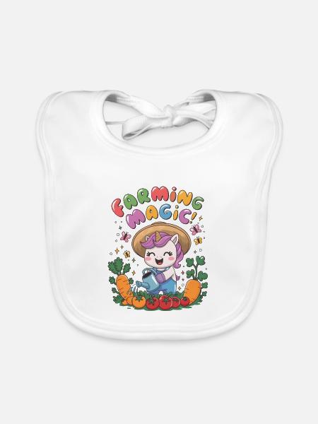 Farming Magic! - Organic Baby Bibs - white - Front