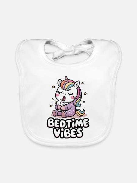Gute-Nacht-Vibes - Baby Bio-Lätzchen - Weiß - Vorne
