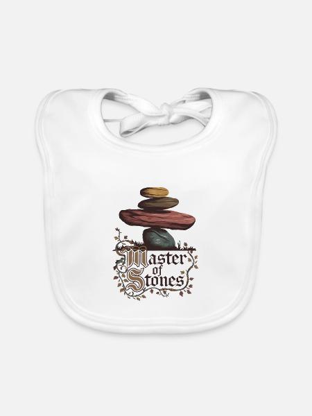 Master Of Stones - Organic Baby Bibs - white - Front