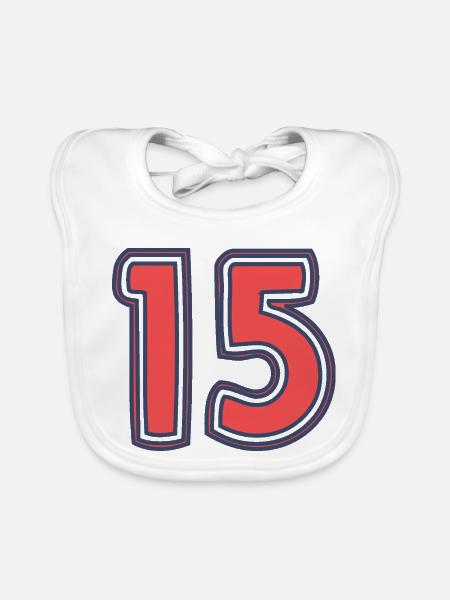 15. 15 YEARS. 15th ANNIVERSARY. 15 YEAR ANNIVERSARY. - Organic Baby Bibs - white - Front