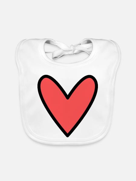 HEART. MOM. MOTHER'S DAY. HEART. FEAST - Organic Baby Bibs - white - Front
