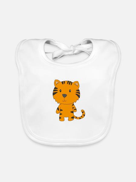 Kleiner Tiger - Baby Bio-Lätzchen - Weiß
