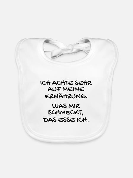 Ernährung Essen Geschmack Geschenk - Baby Bio-Lätzchen - Weiß - Vorne