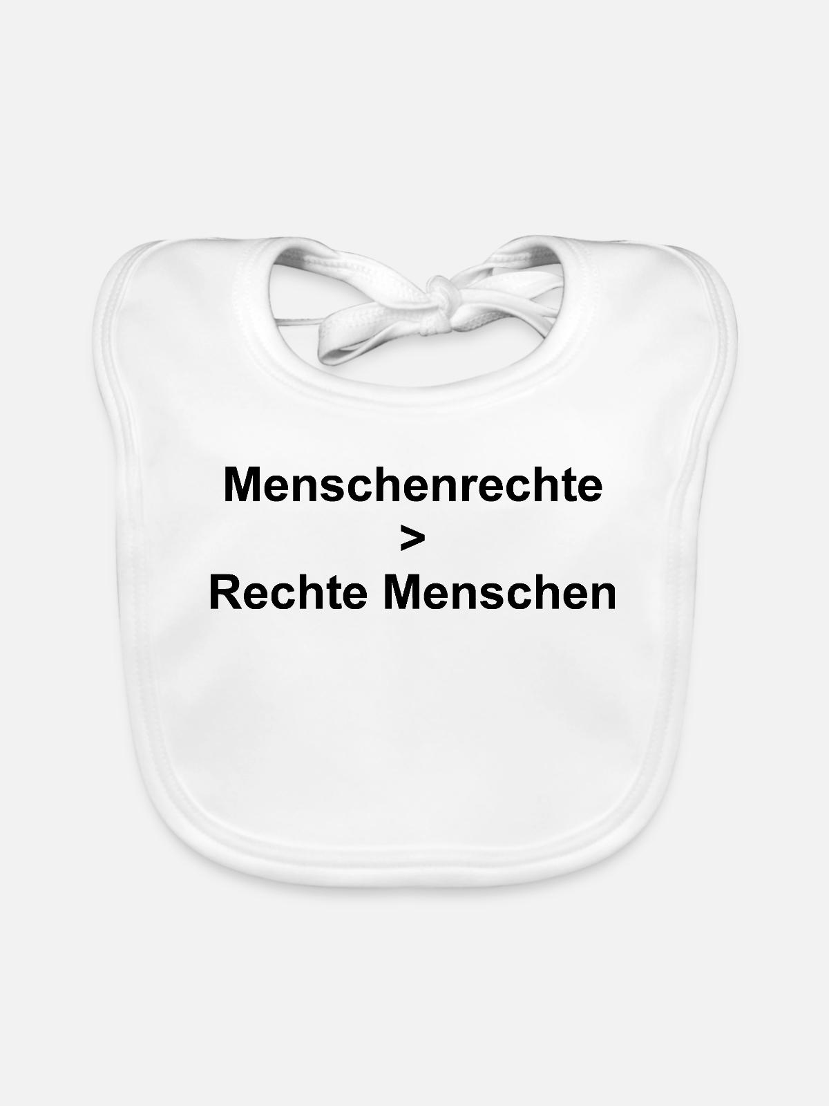 Menschenrechte - Baby Bio-Lätzchen - Weiß - Vorne