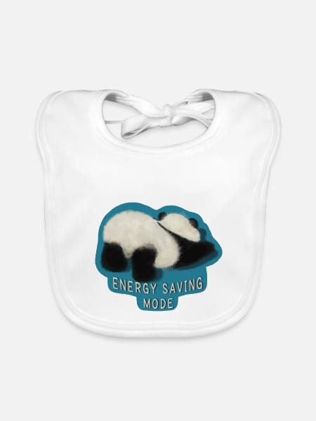 Lazy Panda - Baby Bio-Lätzchen - Weiß - Vorne