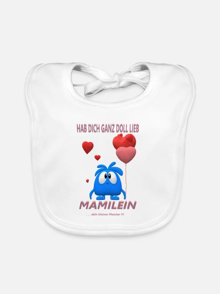 hab dich lieb mami - Baby Bio-Lätzchen - Weiß