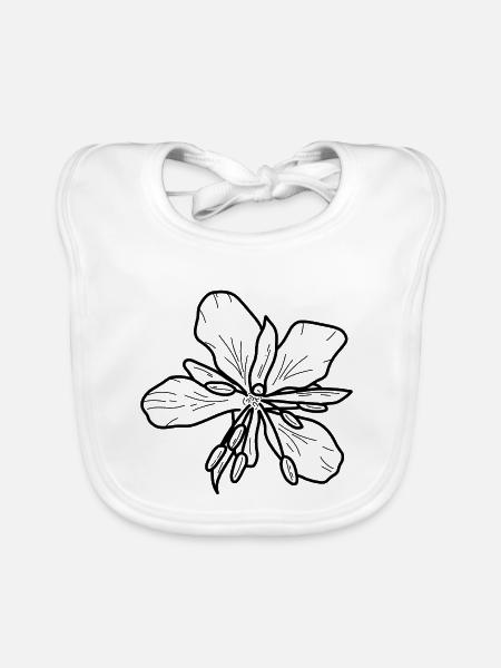 Weidenrose – Florales Minimal Design - Baby Bio-Lätzchen - Weiß