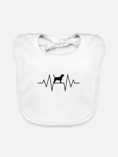 Beagle - Baby Bio-Lätzchen - Weiß - Vorne