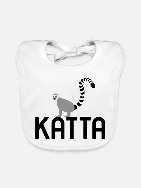 Katta - Lemur catta - Lemuren - Baby Bio-Lätzchen - Weiß - Vorne