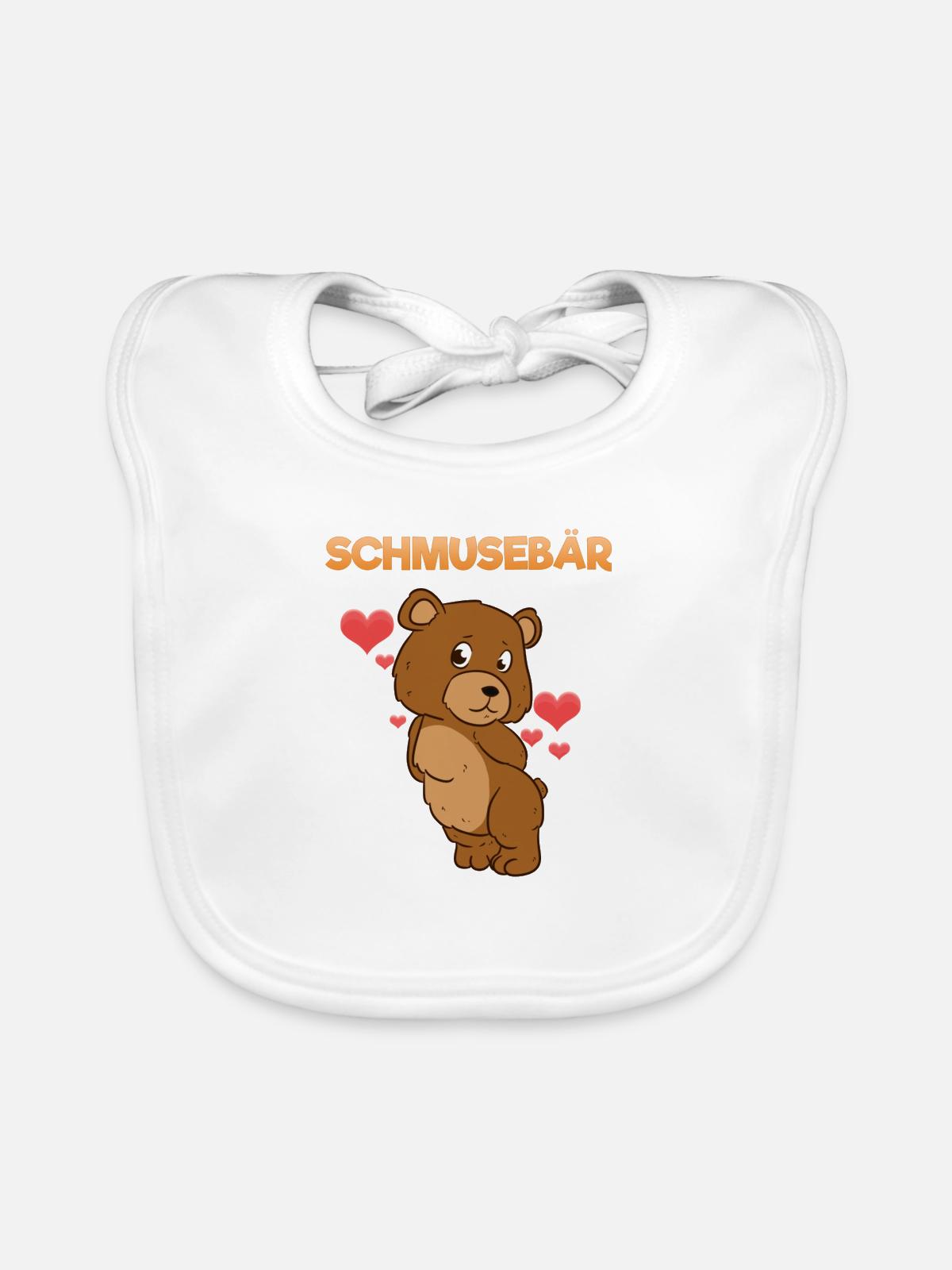 Schmusefreund Schmuse - Baby Bio-Lätzchen - Weiß - Vorne