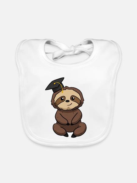 Graduation Sloth - Baby Bio-Lätzchen - Weiß