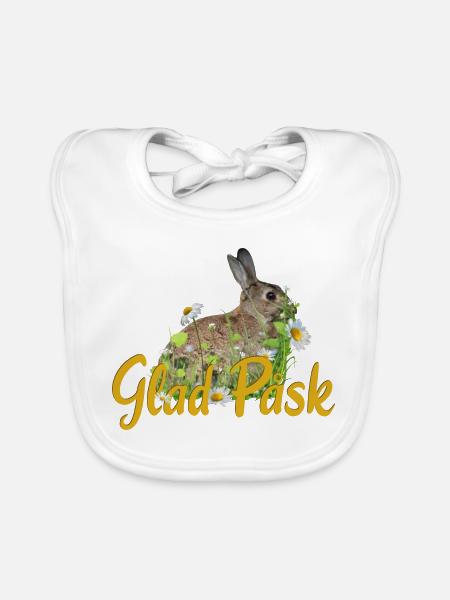 glad pask Frohe Ostern - Baby Bio-Lätzchen - Weiß - Vorne