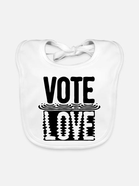 Vote Love - Baby Bio-Lätzchen - Weiß - Vorne