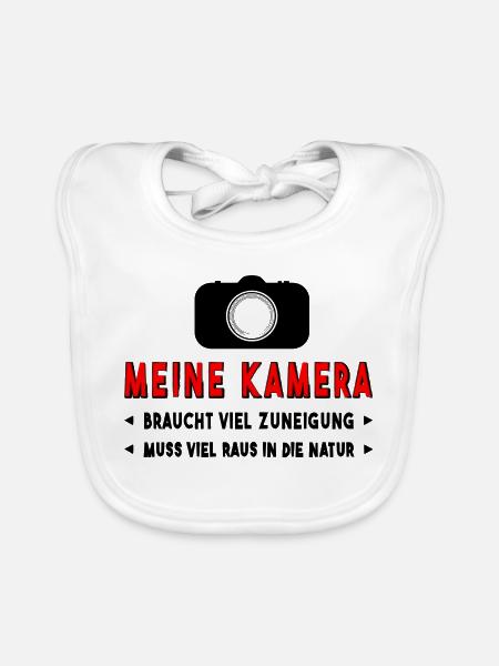 Kamera fotografieren - Baby Bio-Lätzchen - Weiß