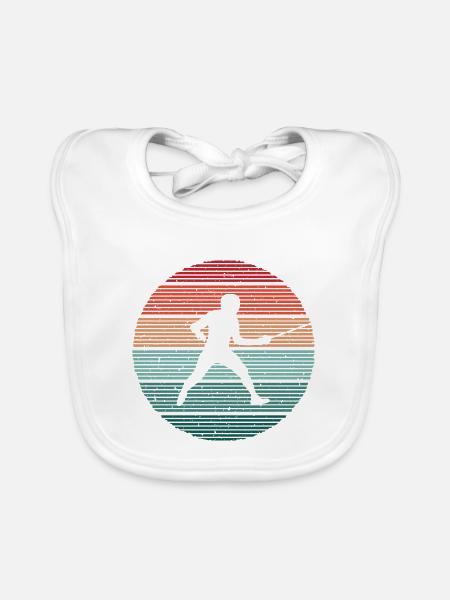 Fechtsport Fechtkampf Fechten Retro Fechter - Baby Bio-Lätzchen - Weiß