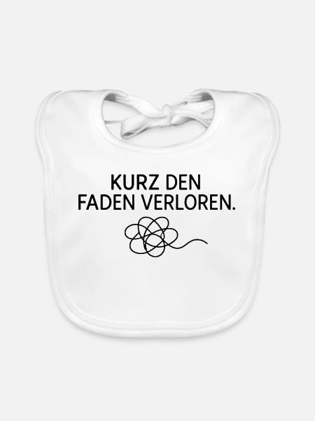 Kurz den Faden verloren ADHS Humor Minimalistisch - Baby Bio-Lätzchen - Weiß - Vorne