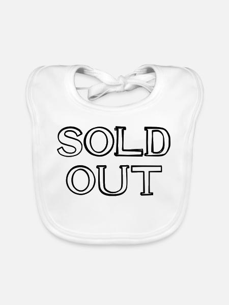 Sold Out Schriftzug handgezeichnet - Baby Bio-Lätzchen - Weiß - Vorne