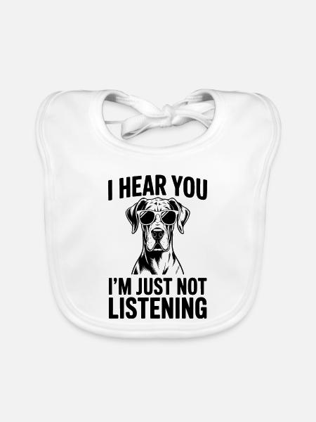 Deutsche Dogge Lustiges Deutsche Dogge Geschenk - Baby Bio-Lätzchen - Weiß - Vorne