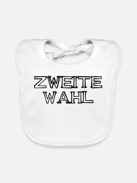 Zweite Wahl Schriftzug handgezeichnet - Baby Bio-Lätzchen - Weiß - Vorne
