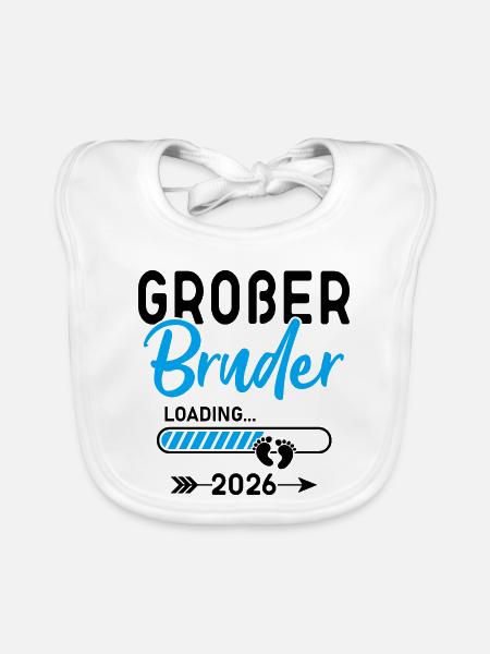 Großer Bruder Loading 2026 - Baby Bio-Lätzchen - Weiß