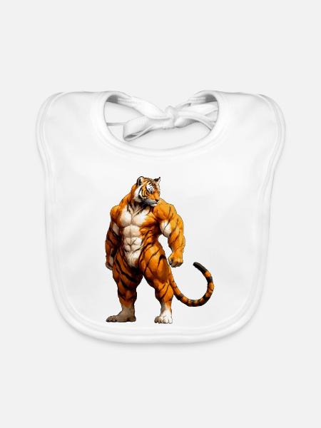 Tiger Fitness - Baby Bio-Lätzchen - Weiß - Vorne