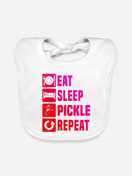 Pickleball Match Geschenk für Pickleballsport Fans - Baby Bio-Lätzchen - Weiß - Vorne