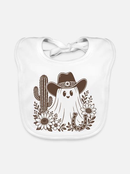 Cowboy Geist - Baby Bio-Lätzchen - Weiß - Vorne