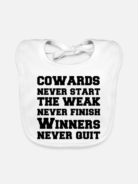 Cowards Winners - Baby Bio-Lätzchen - Weiß - Vorne