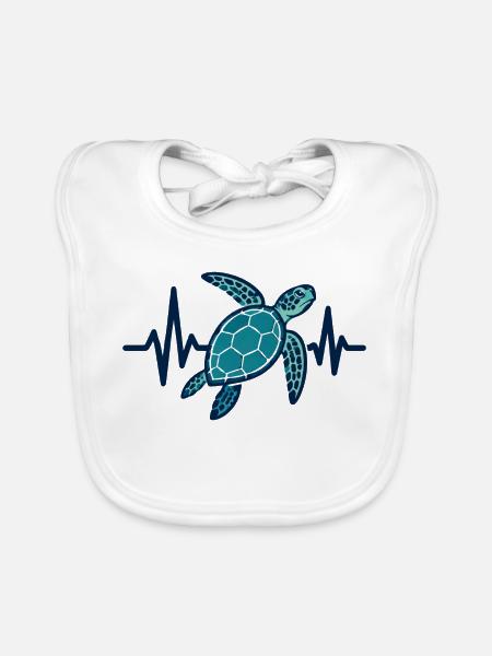 Schildkröte_Liebhaber_Geschenk_Shirt - Baby Bio-Lätzchen - Weiß