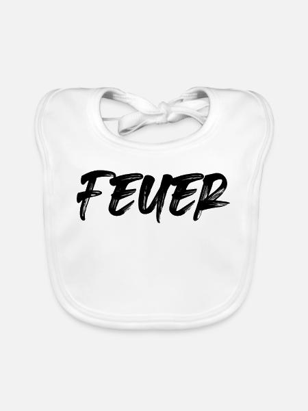Feuer - Baby Bio-Lätzchen - Weiß - Vorne