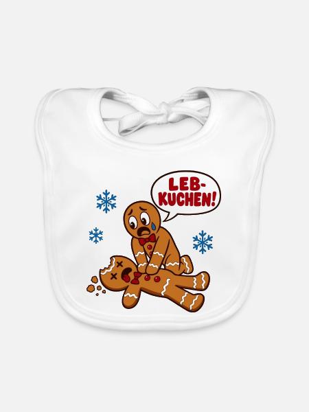 Leb-Kuchen – Weihnachten für alle - Baby Bio-Lätzchen - Weiß