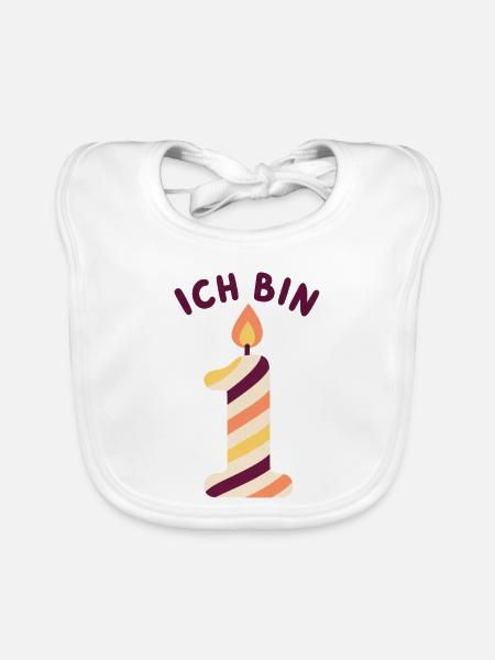 1. Geburtstag - Ich bin eins - Baby Bio-Lätzchen - Weiß