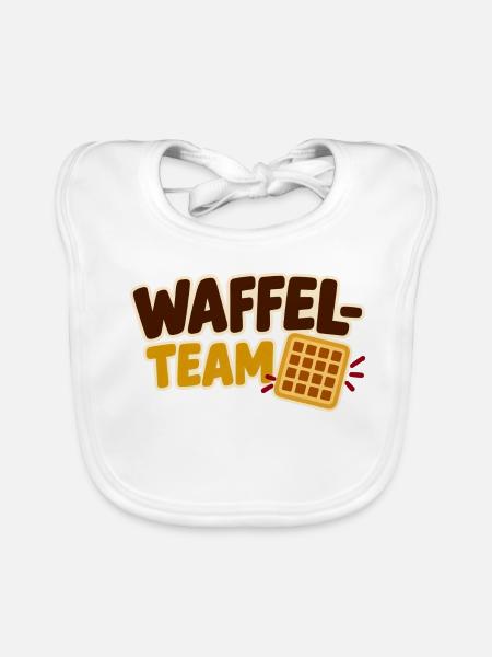 Waffel-Team Schule & Verein - Baby Bio-Lätzchen - Weiß - Vorne