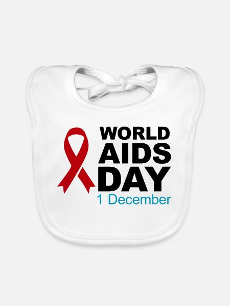 Welt-AIDS-Tag Band 1. Dezember - Baby Bio-Lätzchen - Weiß - Vorne